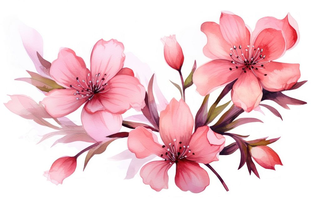 Pink flowers blossom plant pink. AI generated Image by rawpixel.