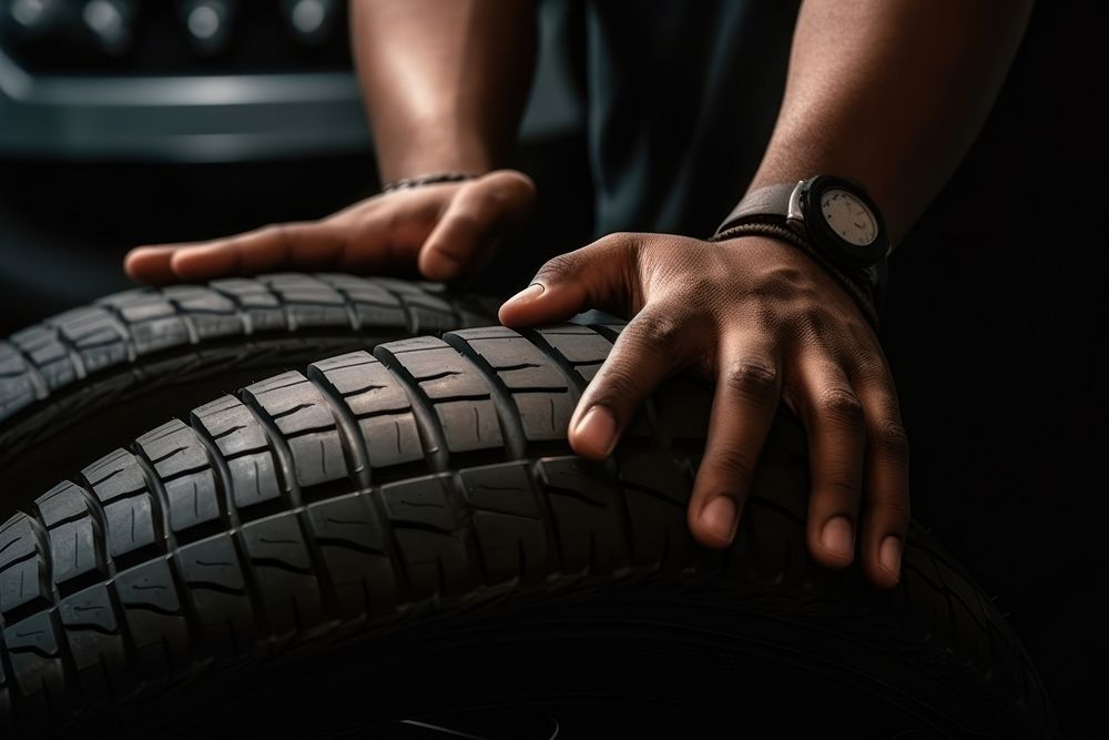 Car tires hand wristwatch sports. AI generated Image by rawpixel.