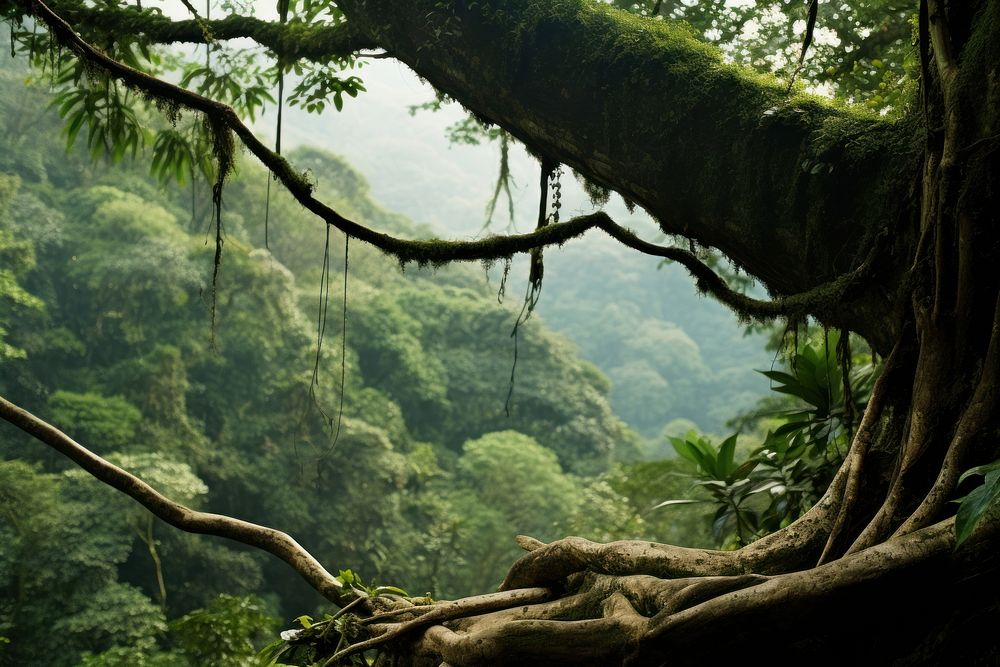Jungle tree vegetation outdoors. AI generated Image by rawpixel.