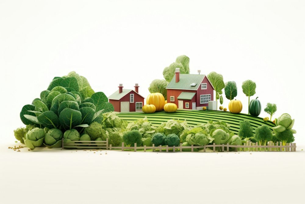 Vegetable farm landscape outdoors nature. AI generated Image by rawpixel.