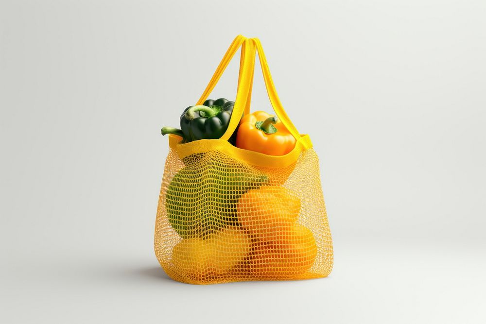 Bag vegetable handbag yellow. AI generated Image by rawpixel.