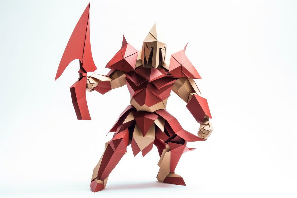 Warrior paper origami art. AI generated Image by rawpixel.