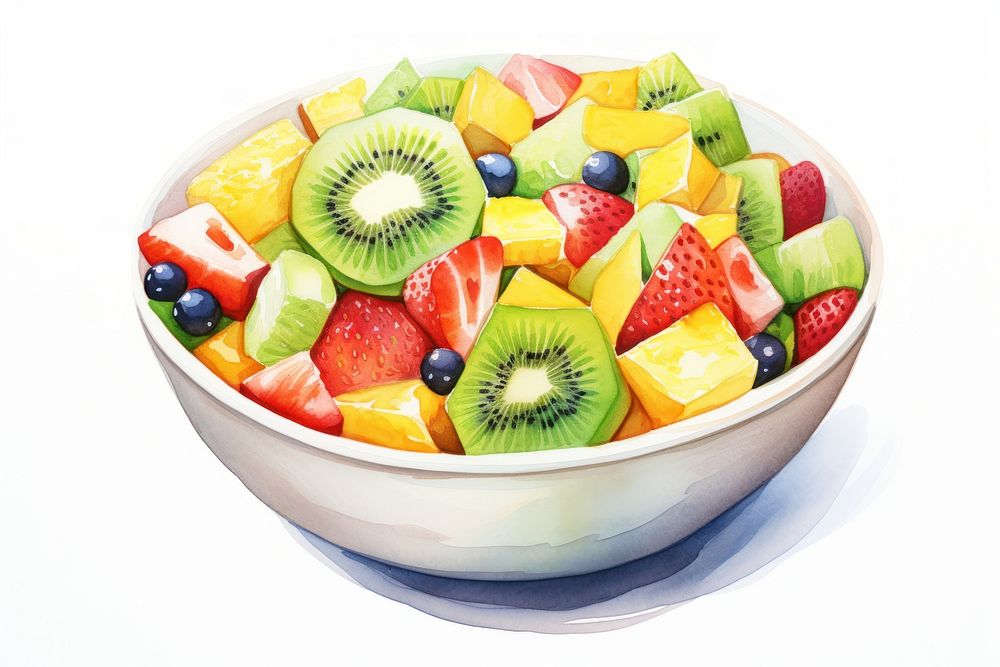 Fruits salad bowl berry plant. AI generated Image by rawpixel.