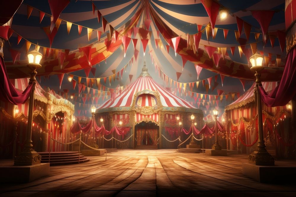 Circus architecture illuminated celebration