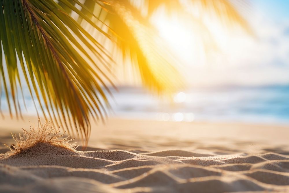 Tropical summer sand beach outdoors horizon nature. AI generated Image by rawpixel.