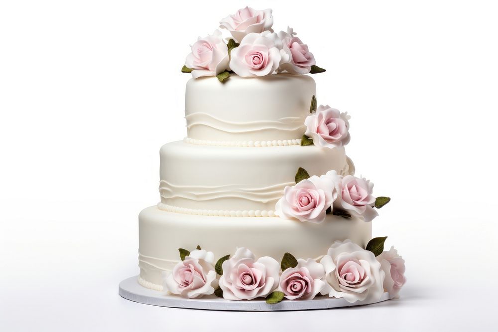 Wedding cake dessert flower plant. AI generated Image by rawpixel.