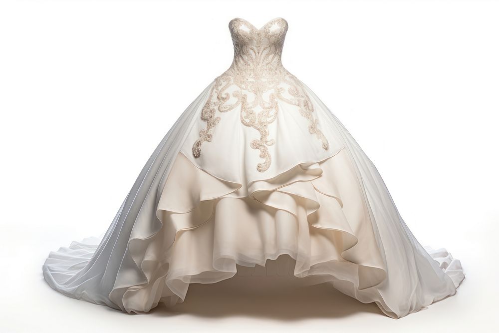 Wedding dress fashion white gown. AI generated Image by rawpixel.