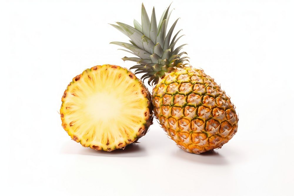 Half ripe pineapple fruit plant food. AI generated Image by rawpixel.