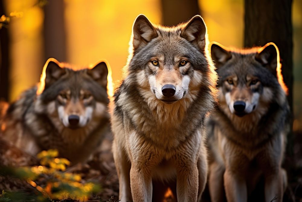 Wolf pack animal mammal pet. AI generated Image by rawpixel.