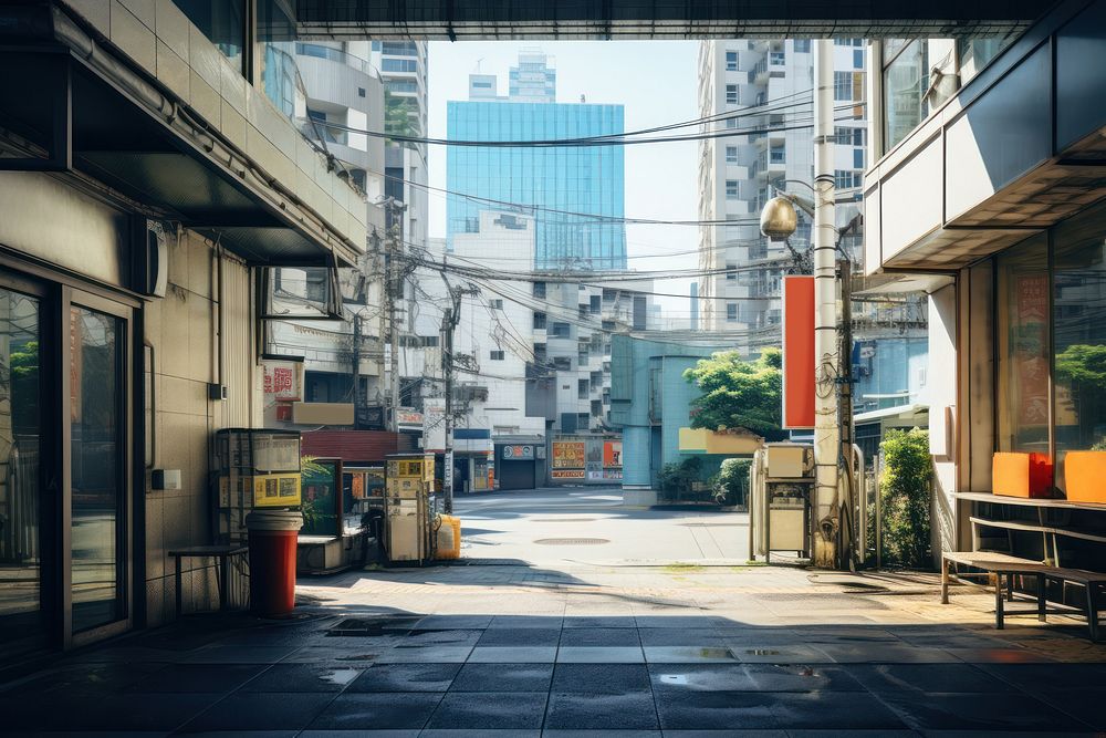 Small office building city architecture cityscape. 