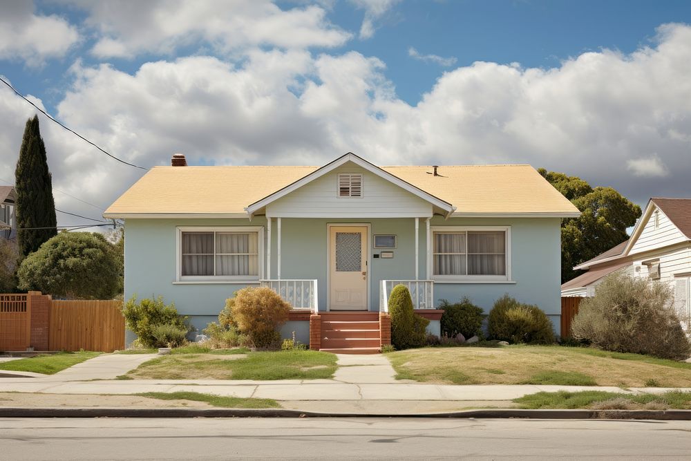 American suburb house architecture building cottage. AI generated Image by rawpixel.