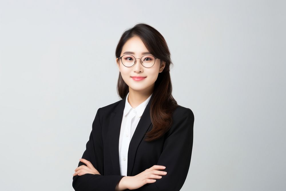 Asian woman glasses portrait adult. AI generated Image by rawpixel.