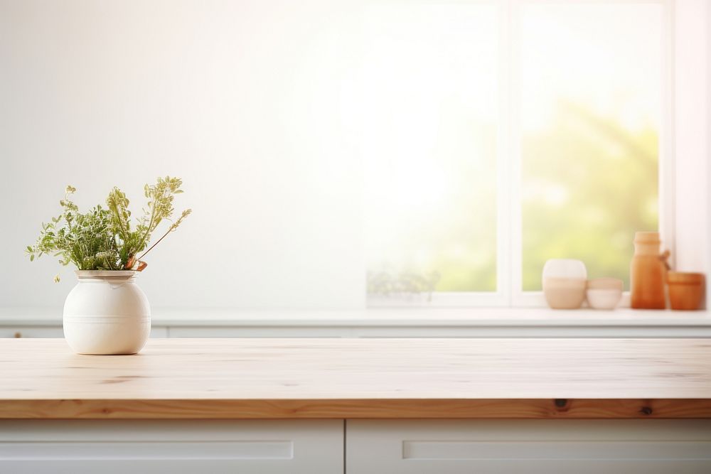 Empty tabletop windowsill kitchen plant. AI generated Image by rawpixel.