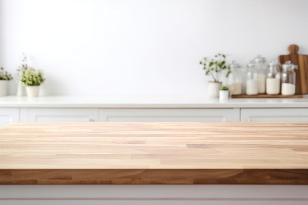 Wood countertops furniture hardwood kitchen. AI generated Image by rawpixel.