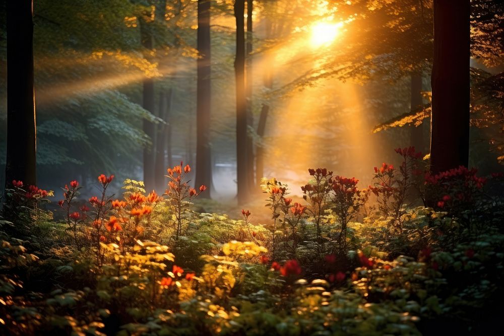 Nature forest light landscape. AI generated Image by rawpixel.