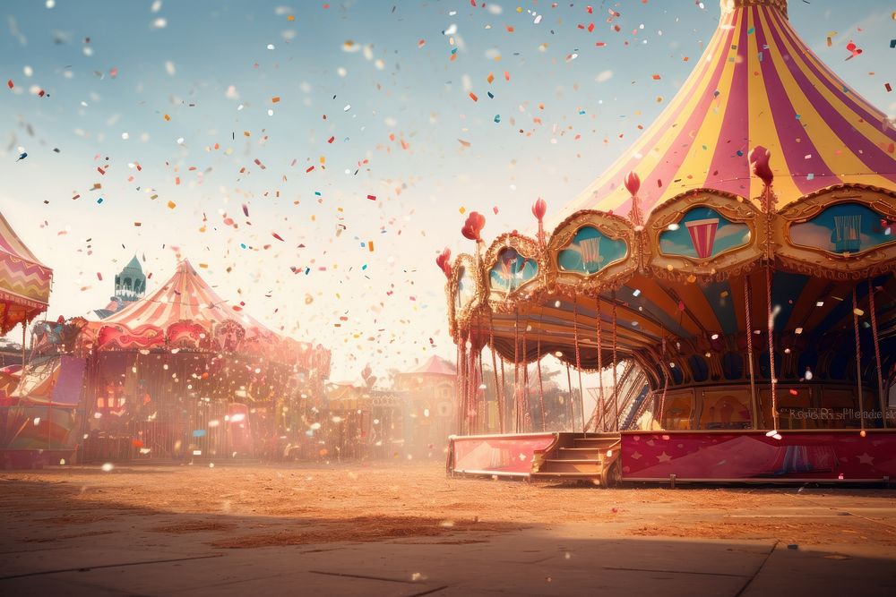 Carnival carousel park day. AI generated Image by rawpixel.