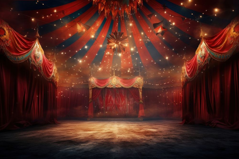 Circus stage architecture illuminated