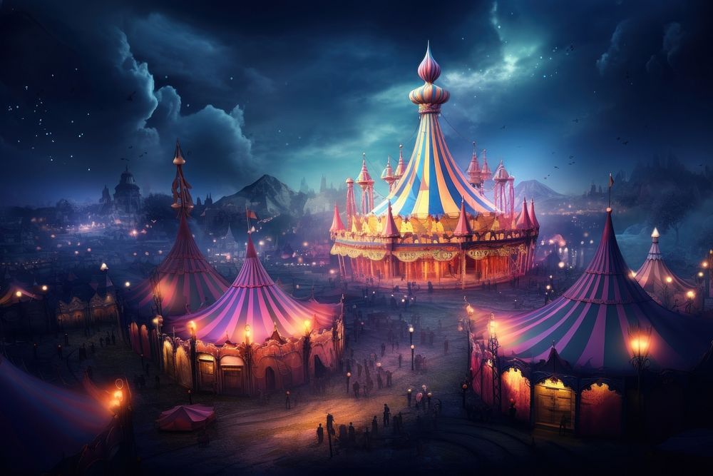 Circus outdoors night spirituality. AI generated Image by rawpixel.