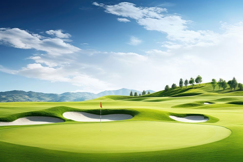 Sunny golf course outdoors nature sports. AI generated Image by rawpixel.