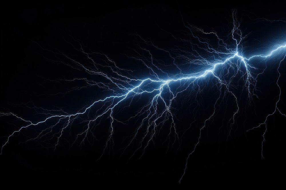 Thunder thunderstorm backgrounds lightning. AI generated Image by rawpixel.
