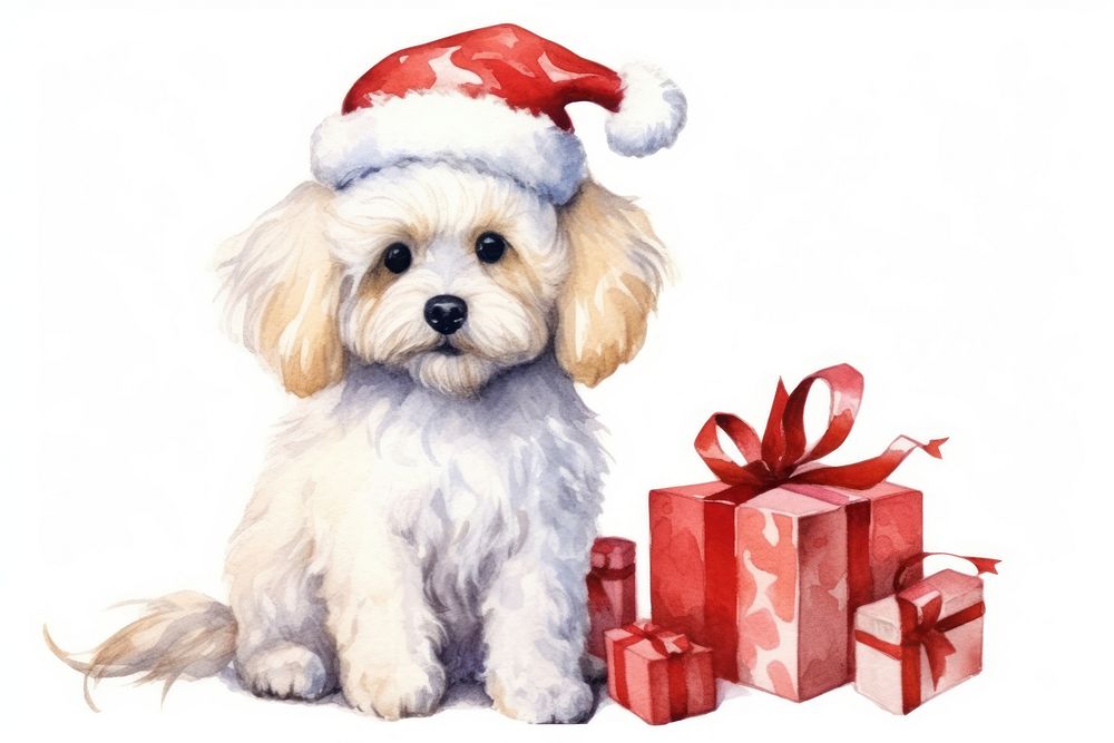 A dog christmas mammal animal. AI generated Image by rawpixel.