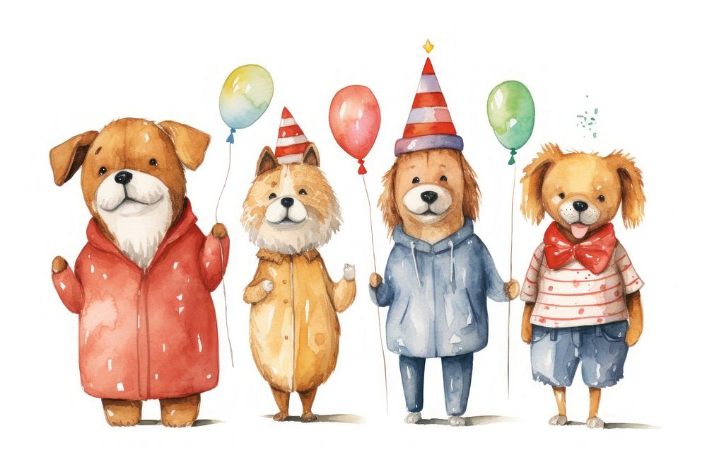 Dog family party toy representation. AI generated Image by rawpixel.