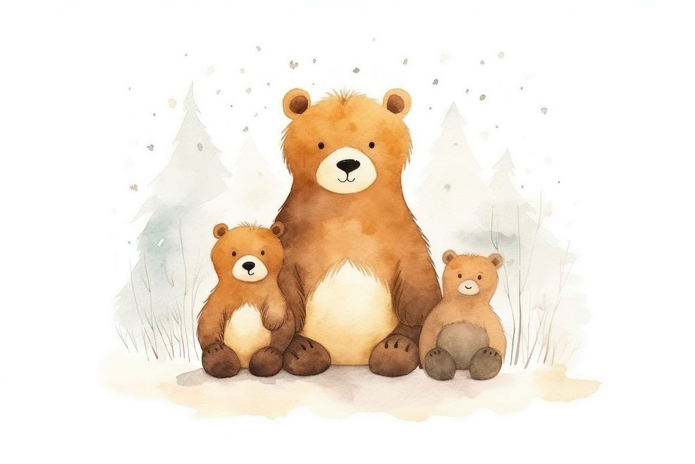 Bear family mammal animal toy. AI generated Image by rawpixel.