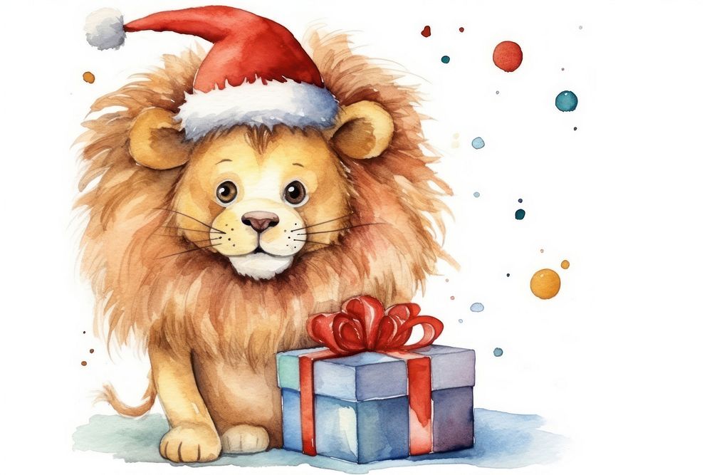 Lion christmas mammal representation celebration. 