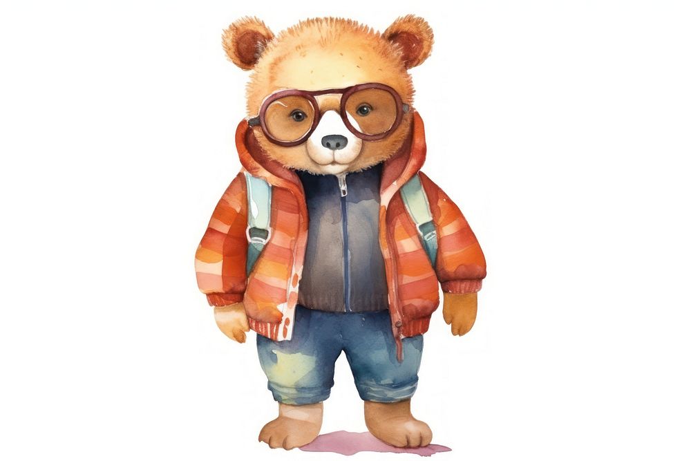 Male bear fashion toy white background representation. AI generated Image by rawpixel.