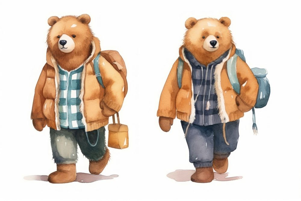 Male bear fashion backpack mammal animal. AI generated Image by rawpixel.