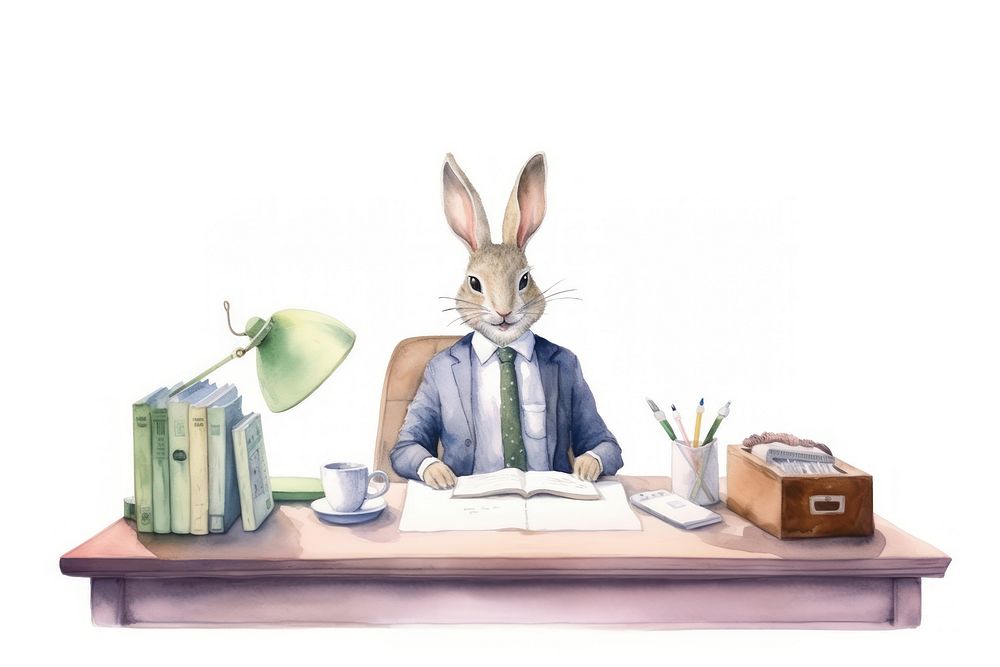 Rabbit businessperson animal furniture mammal. 