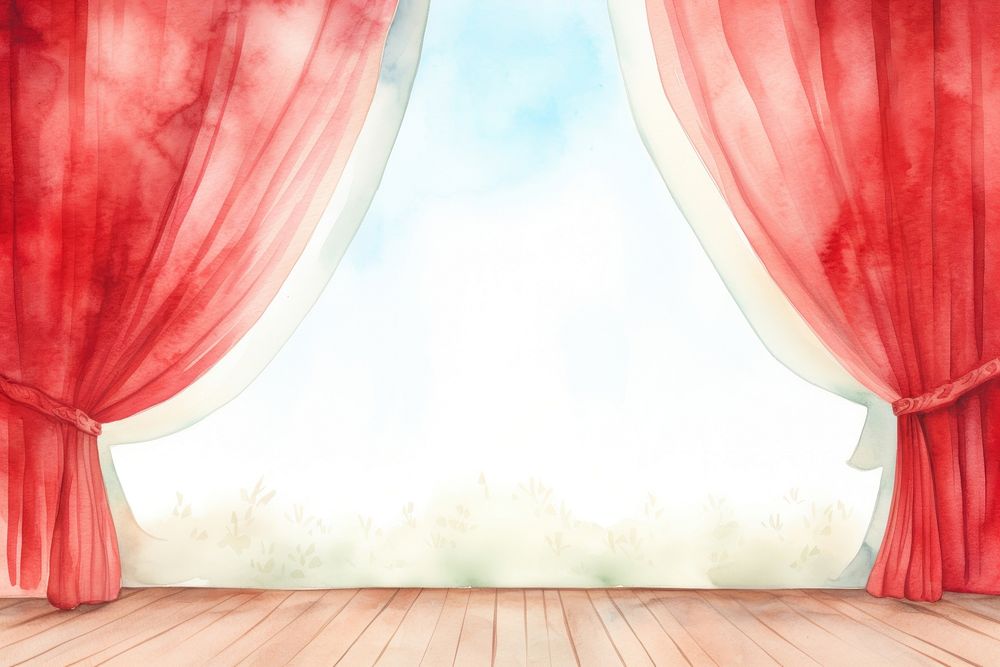 Stage curtain backgrounds wood. AI generated Image by rawpixel.