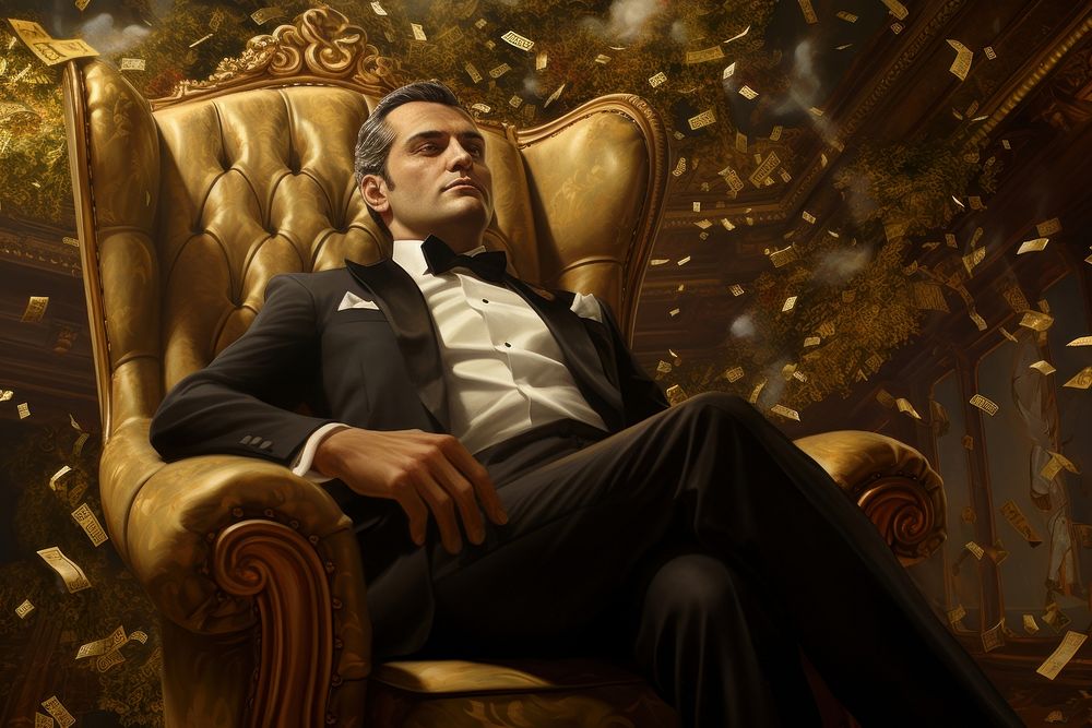 Wealthy man furniture armchair sitting. AI generated Image by rawpixel.