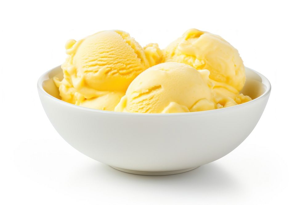 Yellow ice cream dessert food bowl. AI generated Image by rawpixel.