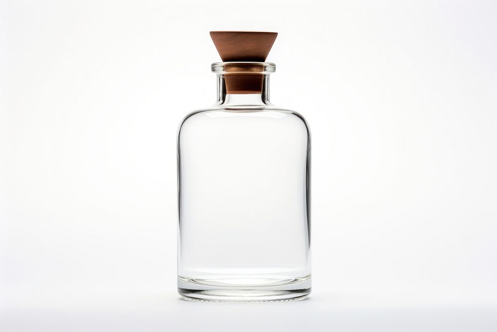 Cologne bottle glass perfume white background. AI generated Image by rawpixel.