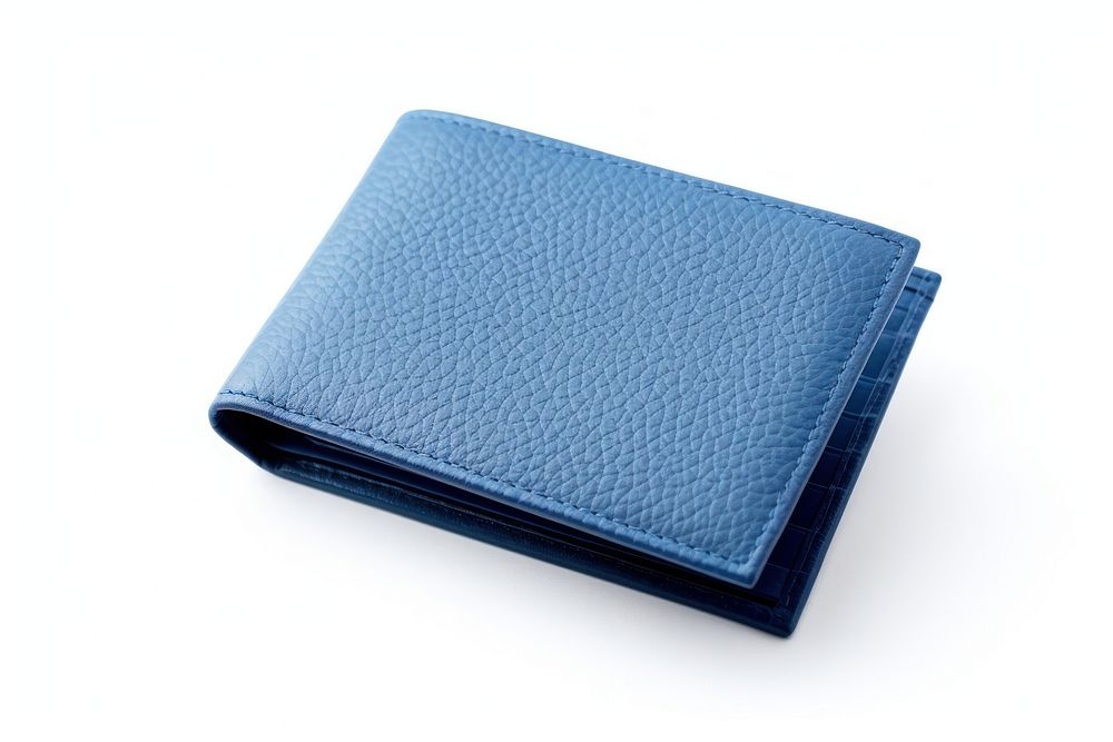 Wallet leather blue white background. AI generated Image by rawpixel.