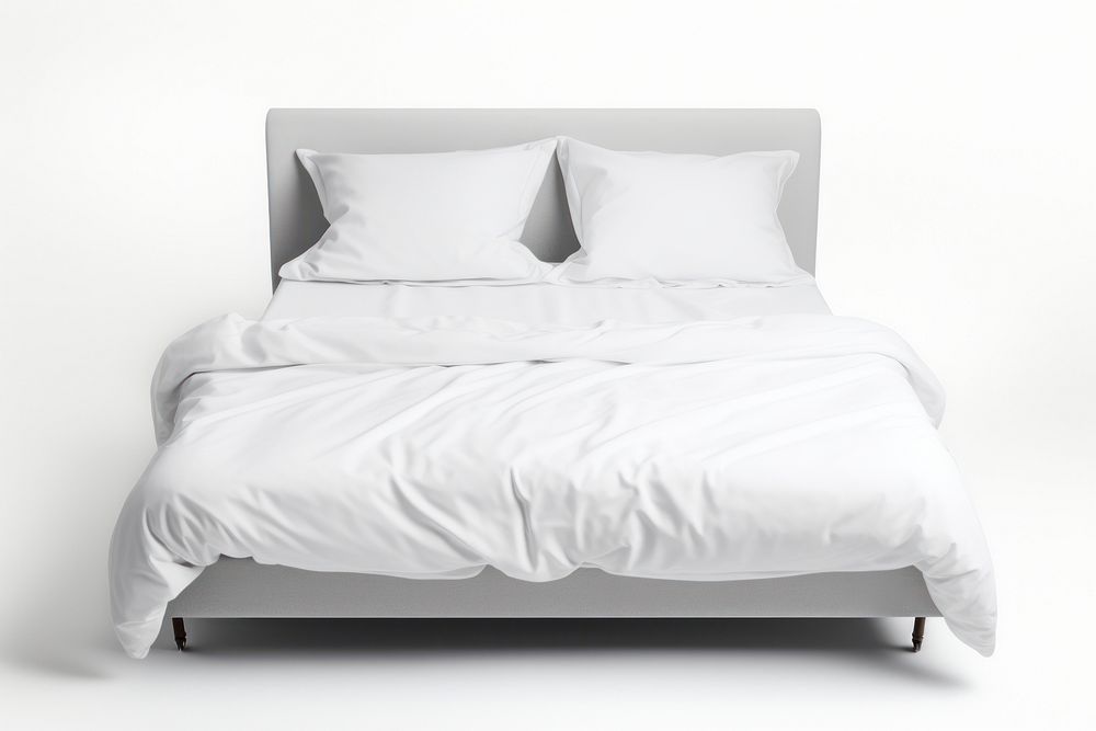 Bed furniture pillow white. AI generated Image by rawpixel.