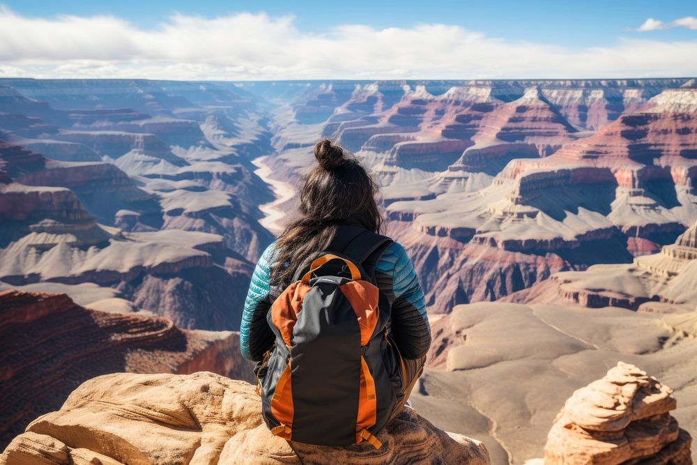 Grand canyon backpack backpacking female. 