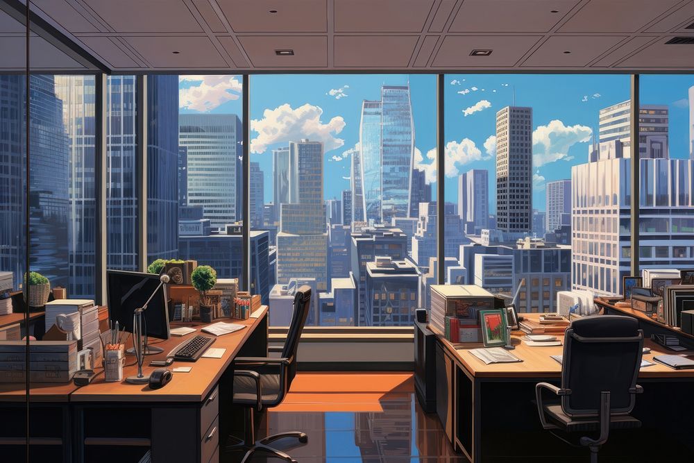 Business office architecture metropolis. AI generated Image by rawpixel.