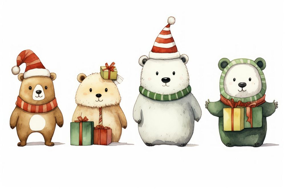 Animal chrismas party snowman cartoon winter. AI generated Image by rawpixel.