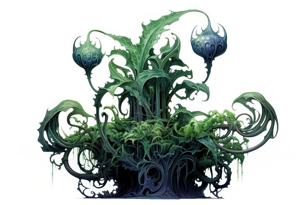 Esoteric plant chandelier graphics. AI generated Image by rawpixel.
