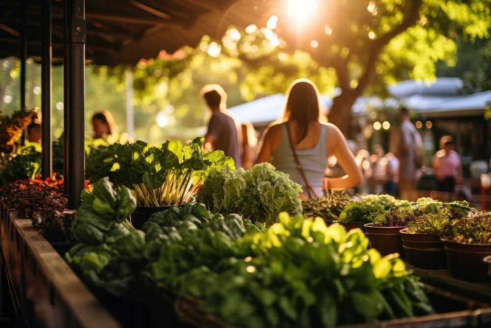 Farmers market summer plant adult. 