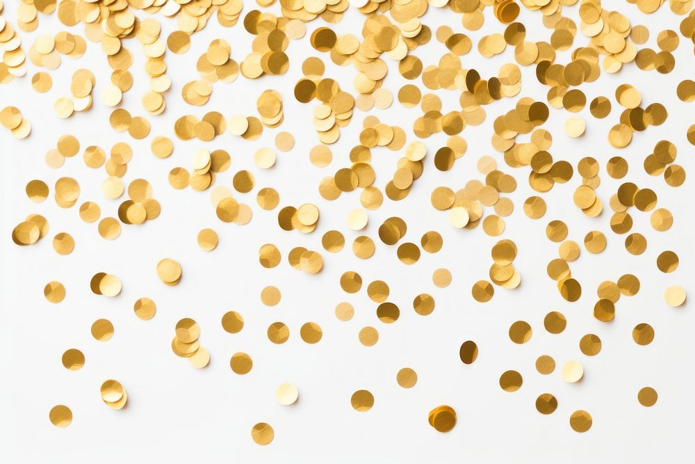 Confetti effect backgrounds gold white background. 