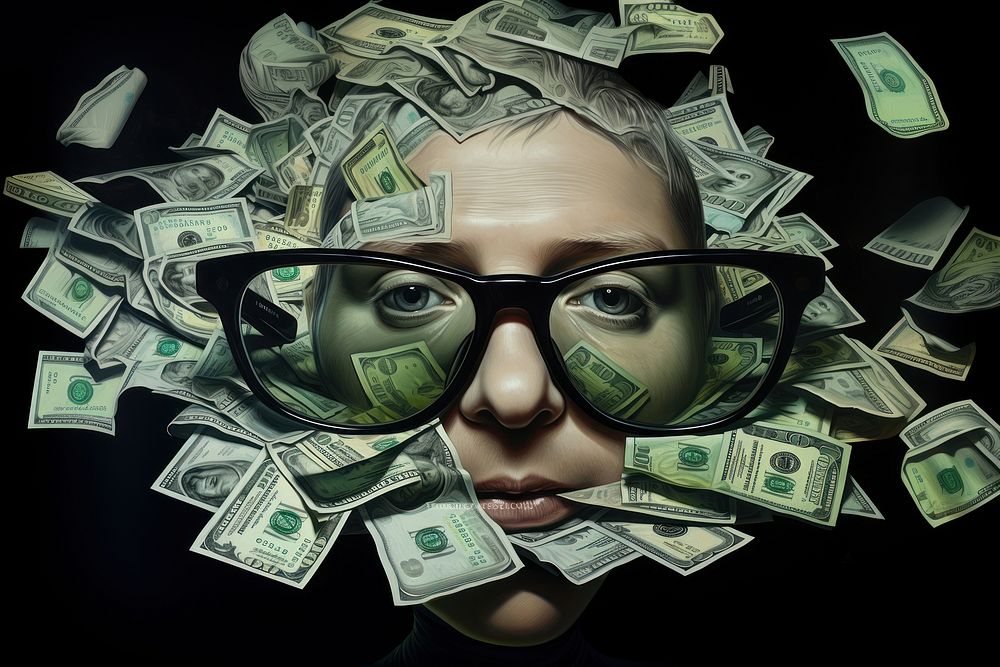 Glasses glasses money dollar. AI generated Image by rawpixel.