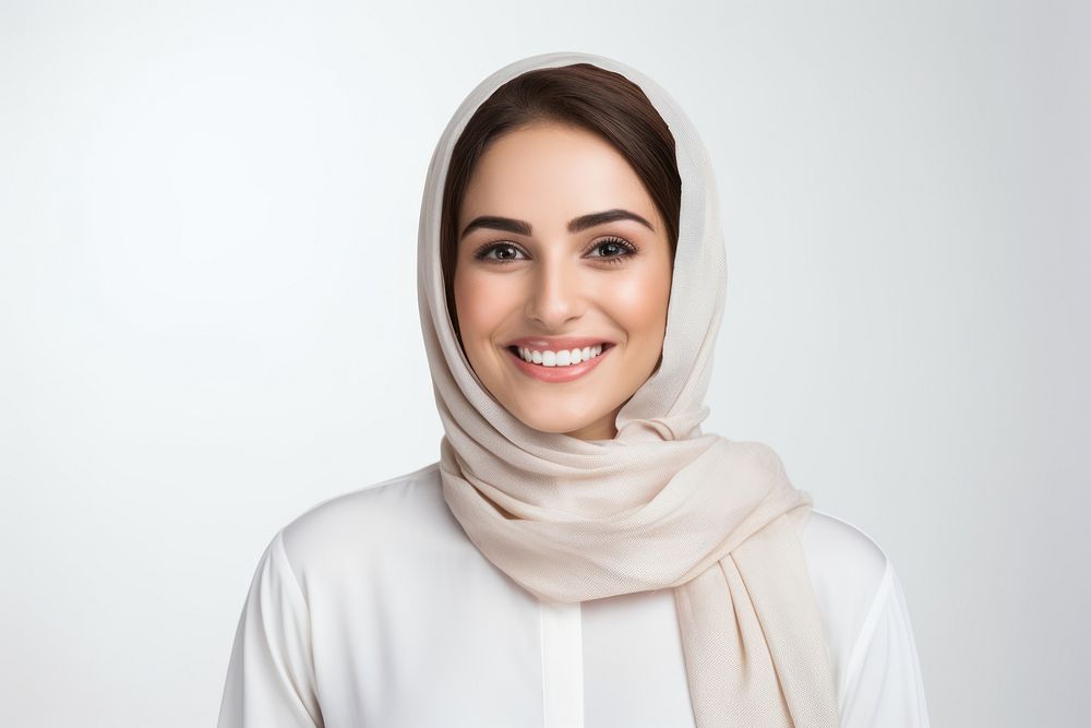 Smile scarf happy white background. AI generated Image by rawpixel.