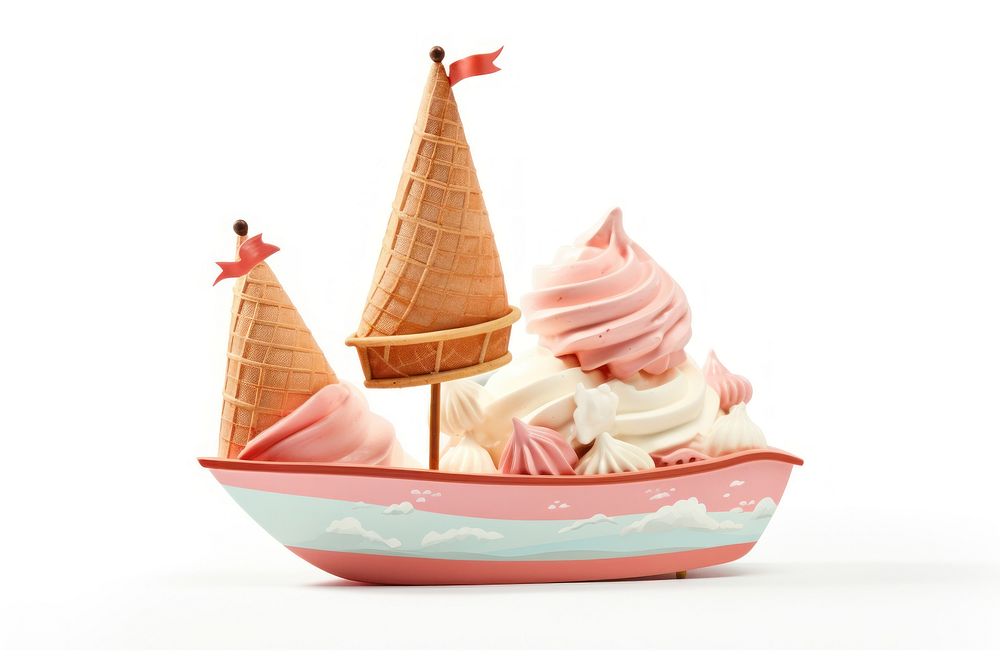 Ice cream boat vehicle dessert food. AI generated Image by rawpixel.
