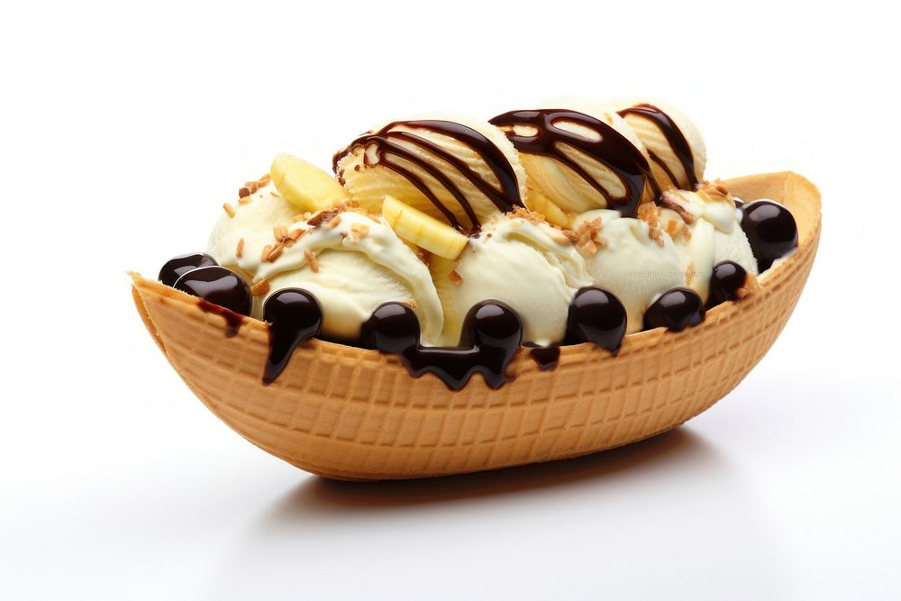 Ice cream dessert sundae banana. AI generated Image by rawpixel.