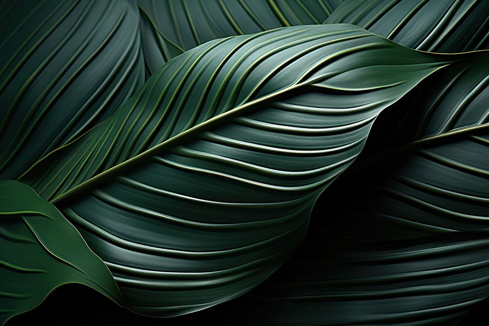 Dark embossed green leaves photo. AI generated image by rawpixel.