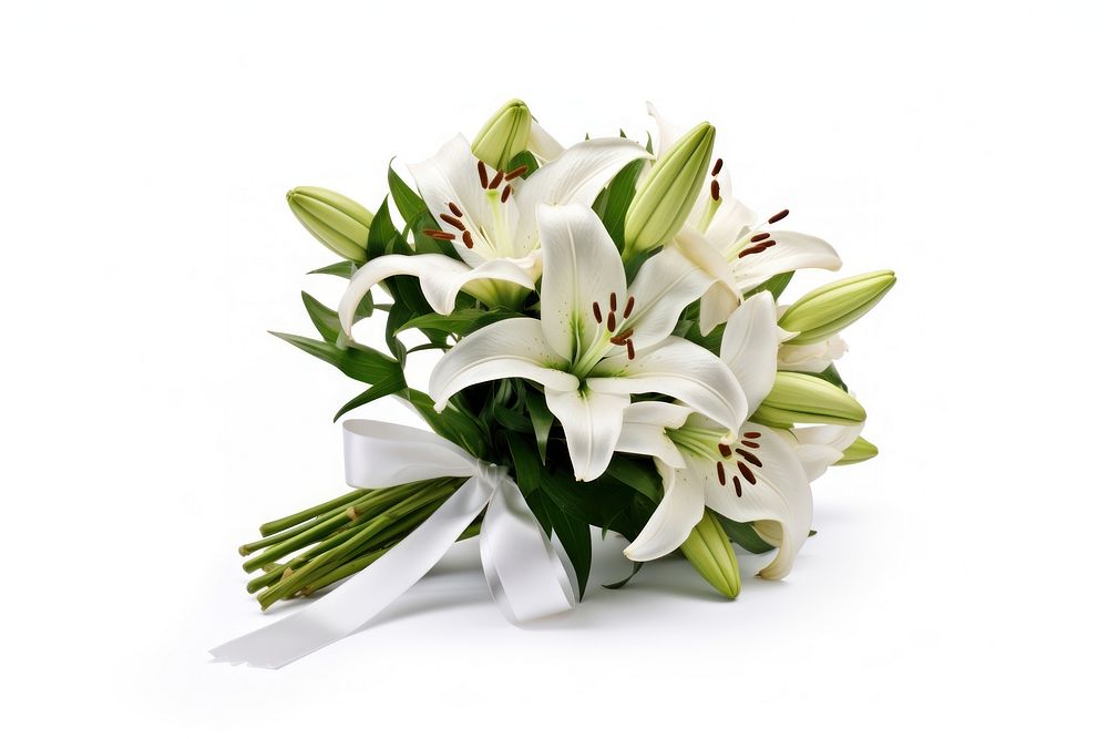 Lily flower plant white. AI generated Image by rawpixel.