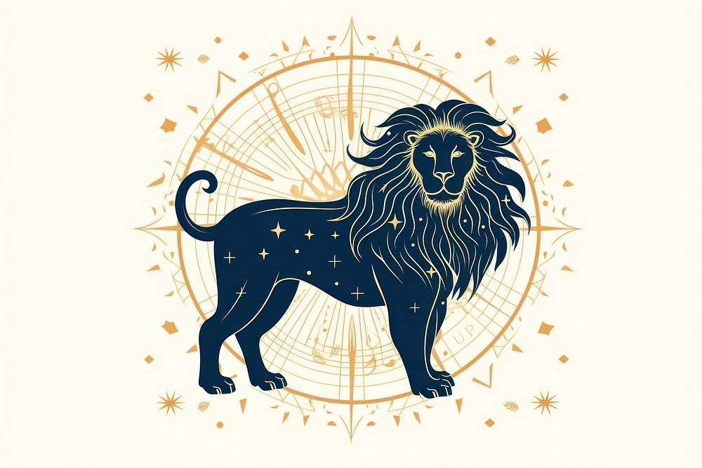 Zodiac sign leo sign mammal animal. AI generated Image by rawpixel.